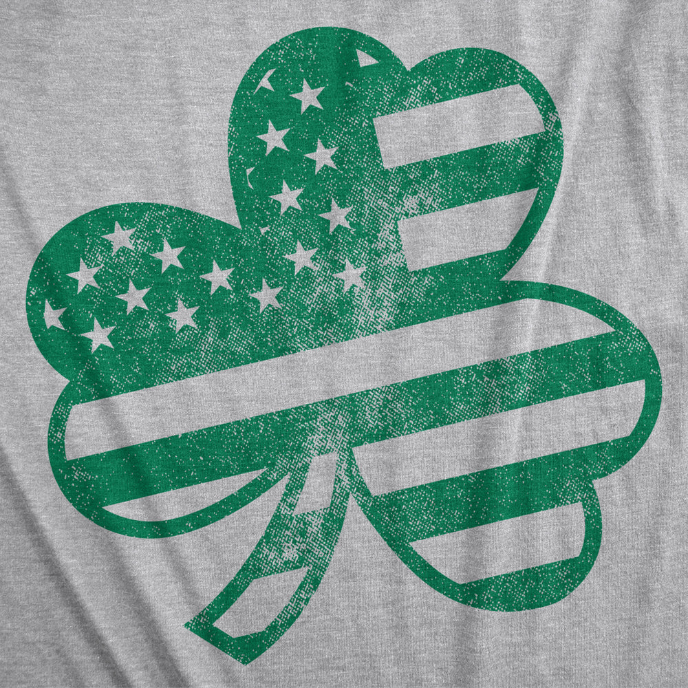 Womens American Shamrock Flag T Shirt USA Saint Patricks Day Clover Graphic Image 2