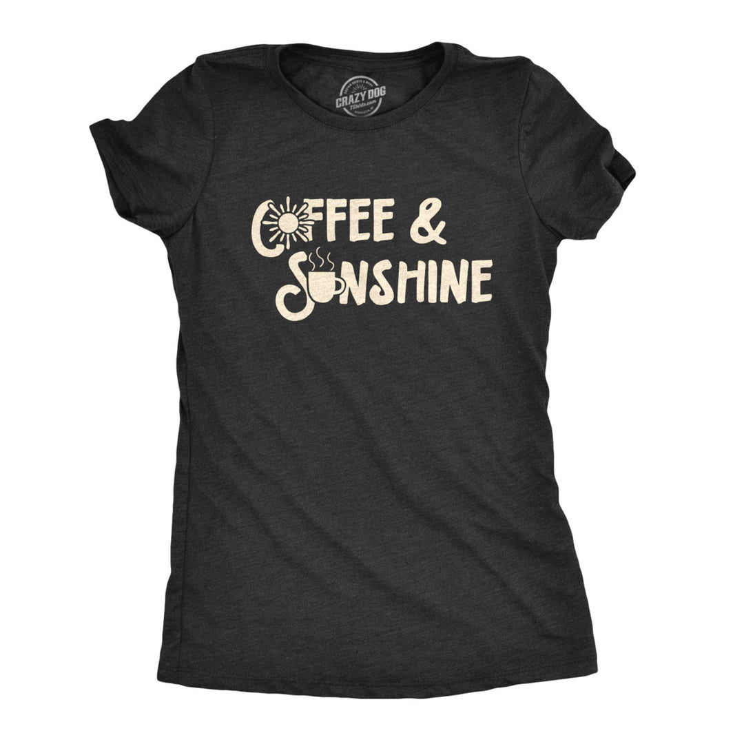 Womens Coffee And Sunshine Tshirt Cute Tee For Ladies Image 1