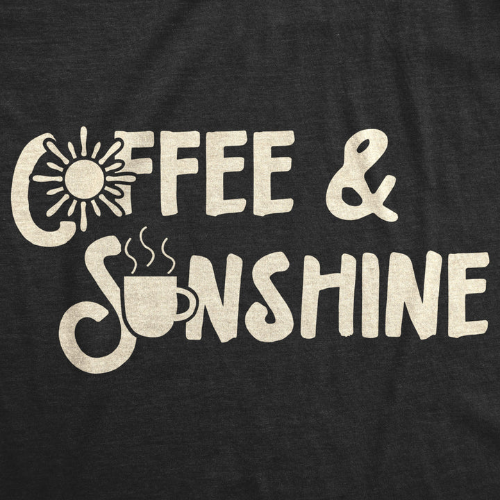 Womens Coffee And Sunshine Tshirt Cute Tee For Ladies Image 2