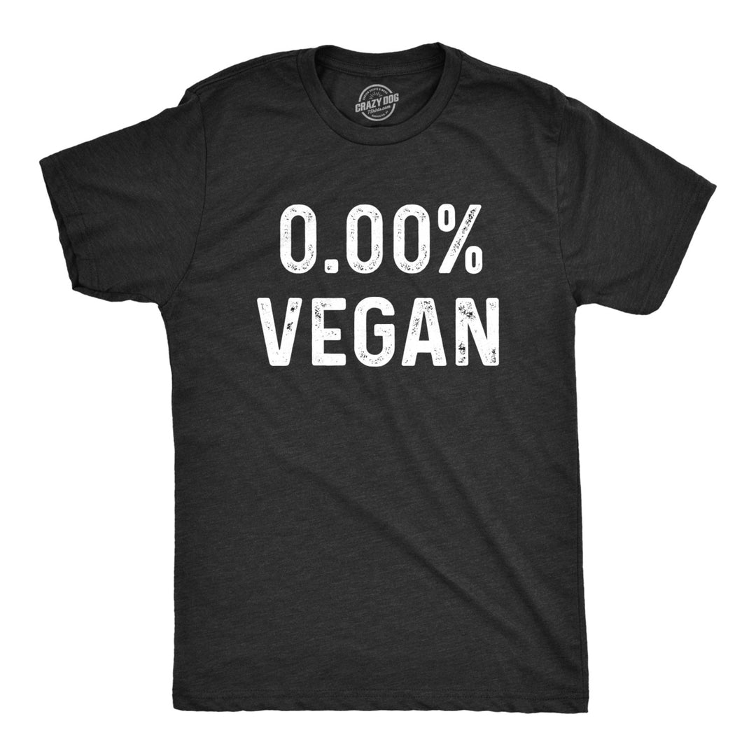 Mens 0% Vegan Tshirt Funny Cooking Meat Eater Tee Image 1