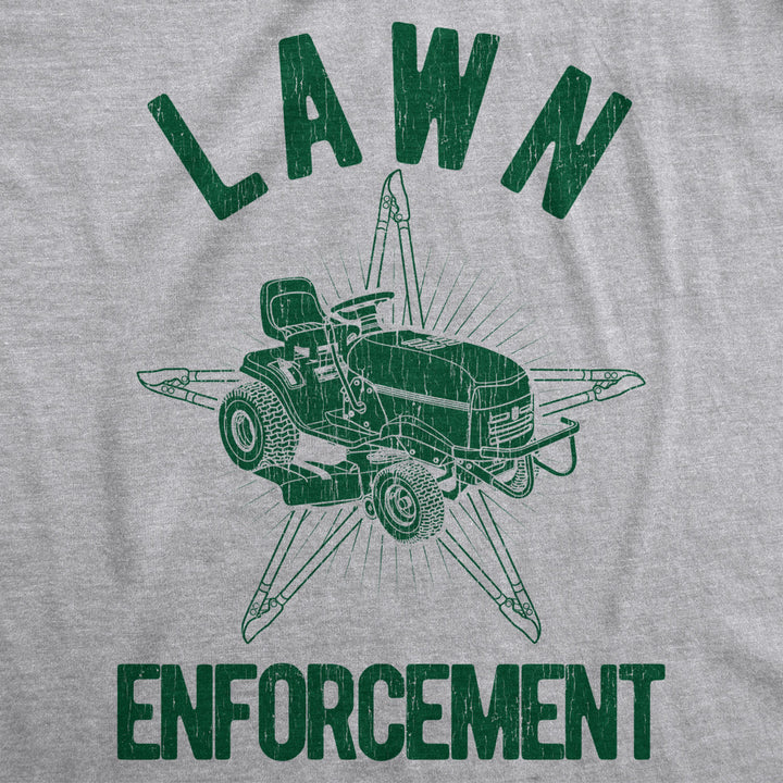 Mens Lawn Enforcement Tshirt Funny Lawnmower Police Cop Tee Image 2