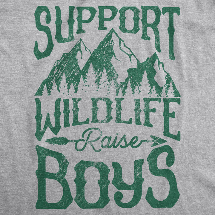 Mens Support Wildlife Raise Boys Tshirt Funny Parenting Tee Image 2