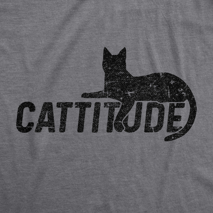 Womens Catitude Tshirt Funny Pet Cat Attitude Tee Image 2