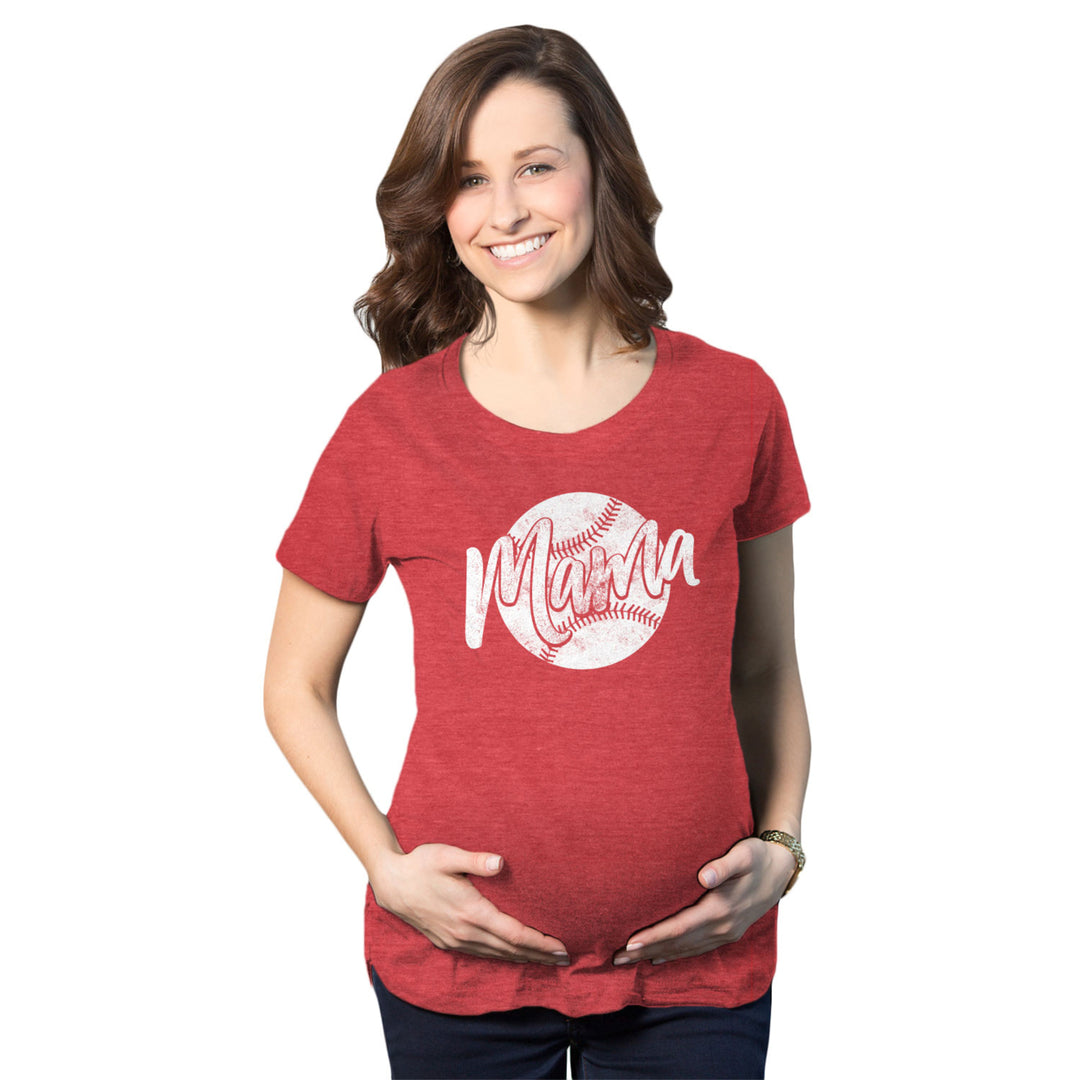 Maternity Baseball Mama Tshirt Cute Summer Sports Tee For Mom To Be Image 1