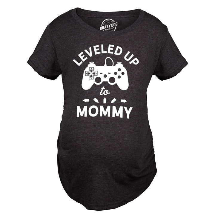 Maternity Leveled Up To Mommy Tshirt Cute Pregnancy Video Game Tee Image 2