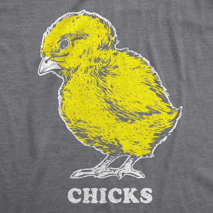 Womens Vintage Chicks Funny Cute Easter Sunday Holiday Retro Bunny T Shirt Image 2