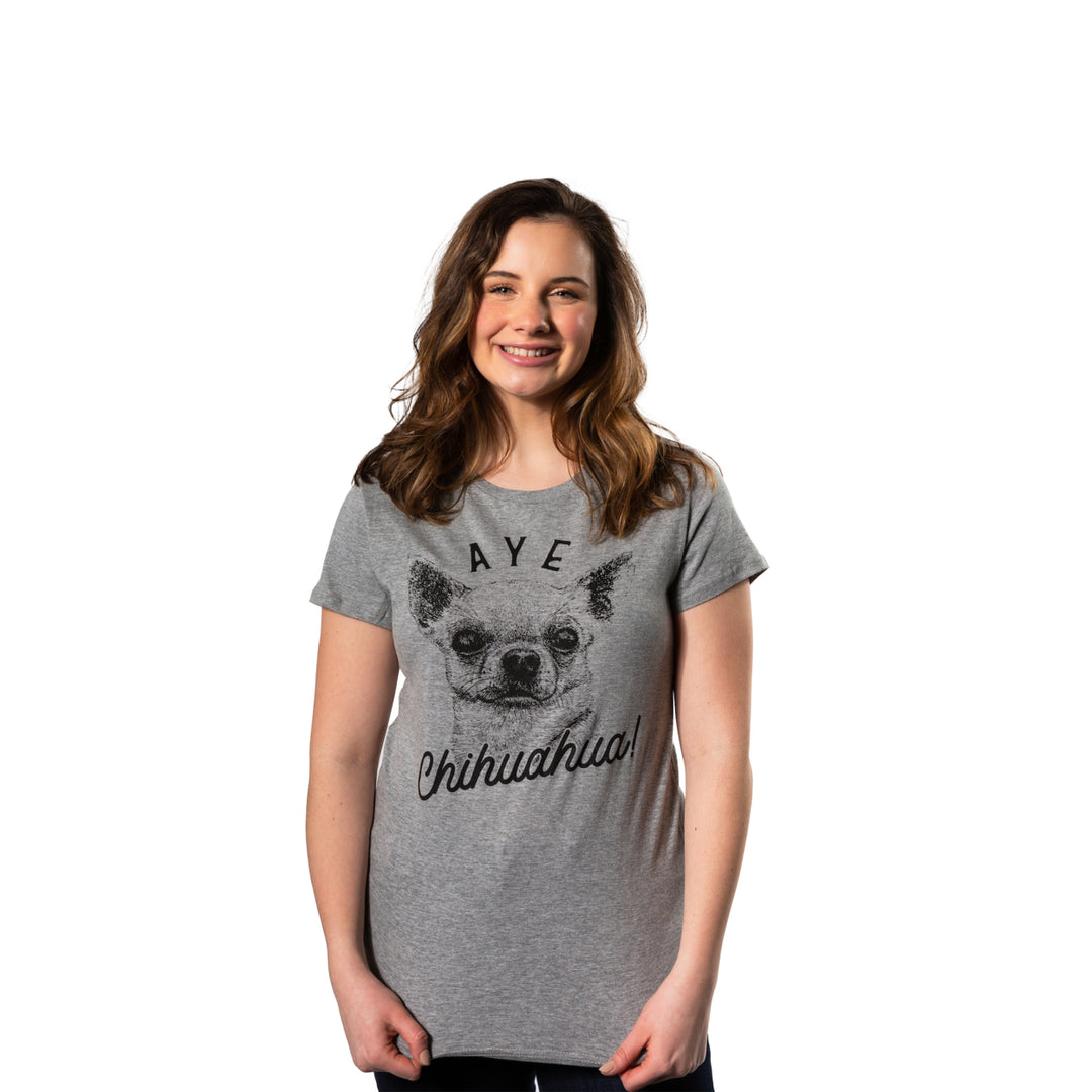 Womens Aye Chihuahua Tshirt Funny Pet Puppy Dog Tee Image 4