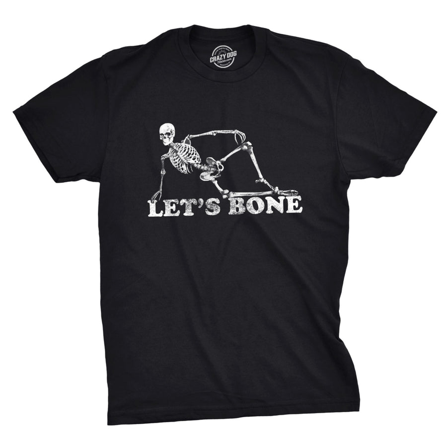 Mens Lets Bone T Shirt Funny Halloween Skeleton Tee Costume Ideas Image 1