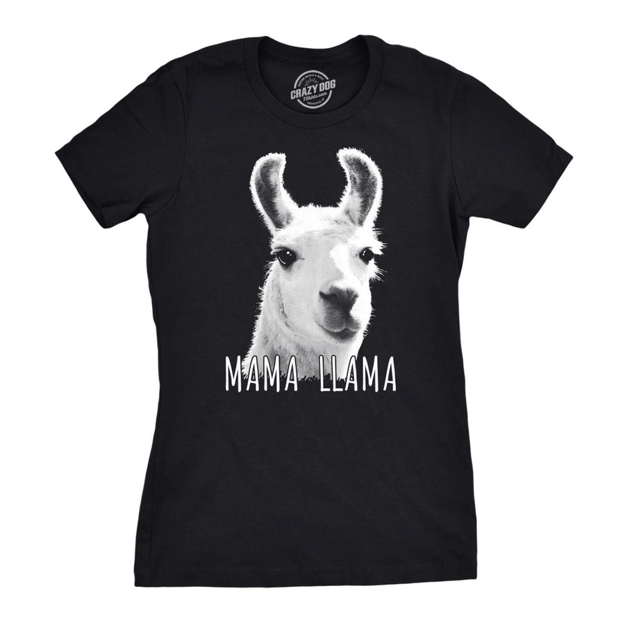 Womens Mama Llama Tshirt Hilarious Zoo Animal Tee For Mom Image 1