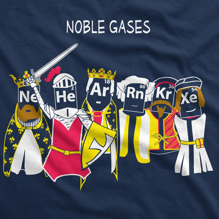 Mens Noble Gases Science T Shirt Funny Periodic Table Nerdy Graphic Tee Geeks Image 2