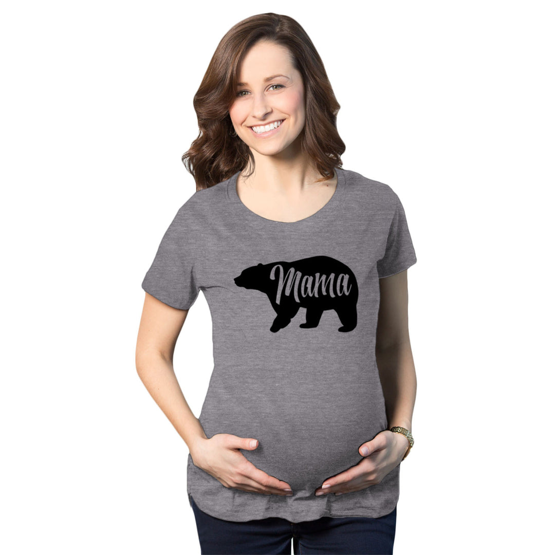 Maternity Mama Bear Funny Pregnancy T shirt Novelty  Mothers Day Image 1