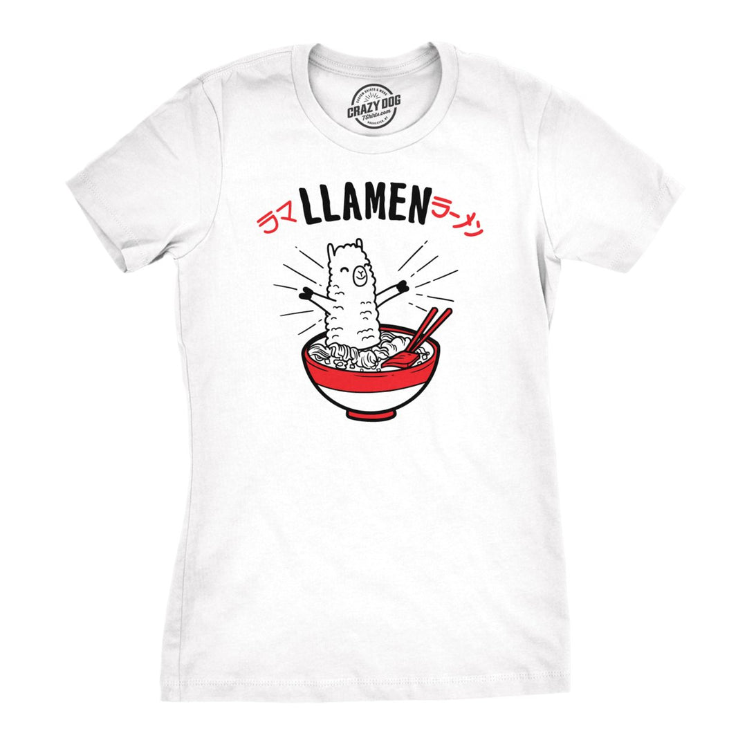 Womens Llamen Funny Ramen T-shirt For Foodie Girls Image 1