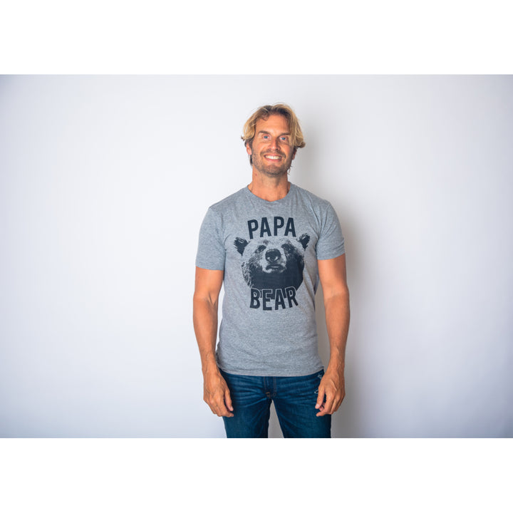 Mens Papa Bear T shirt Funny Fathers Day Idea for Dad Papa Hilarious Husband Image 2