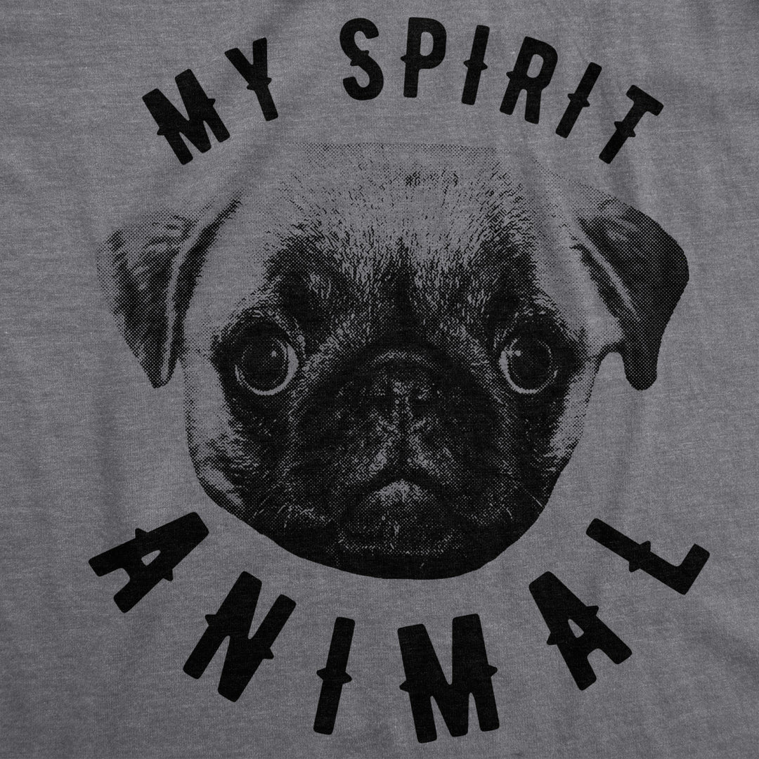 Womens My Spirit Animal Pug T Shirt Funny Dog Mom Tee Cute Top Image 2