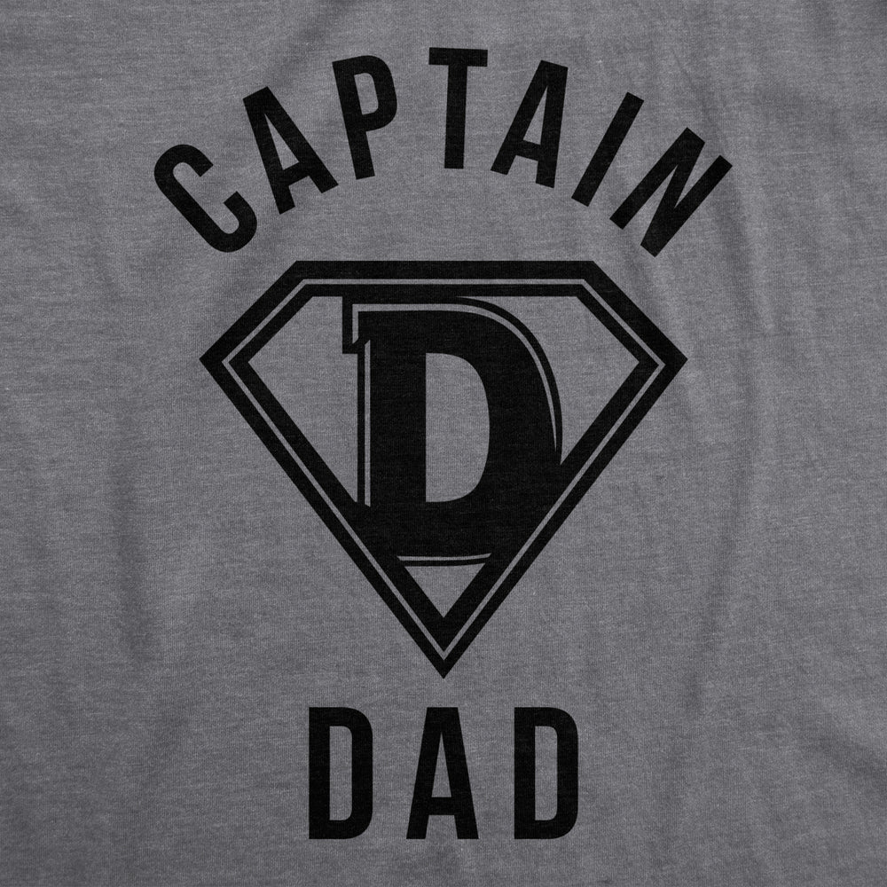 Mens Captain Dad Funny T Shirt Hilarious Hero Gift Idea for Fathers Tee Image 2