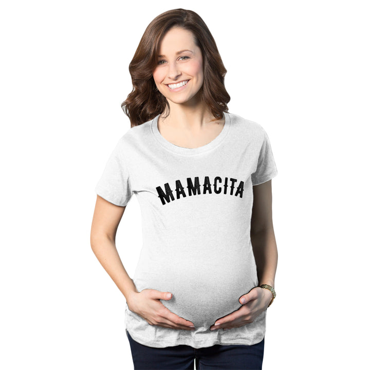 Maternity Mamacita Pregnancy Tshirt Funny Spanish Language Hispanic Belly Bump Tee Image 1