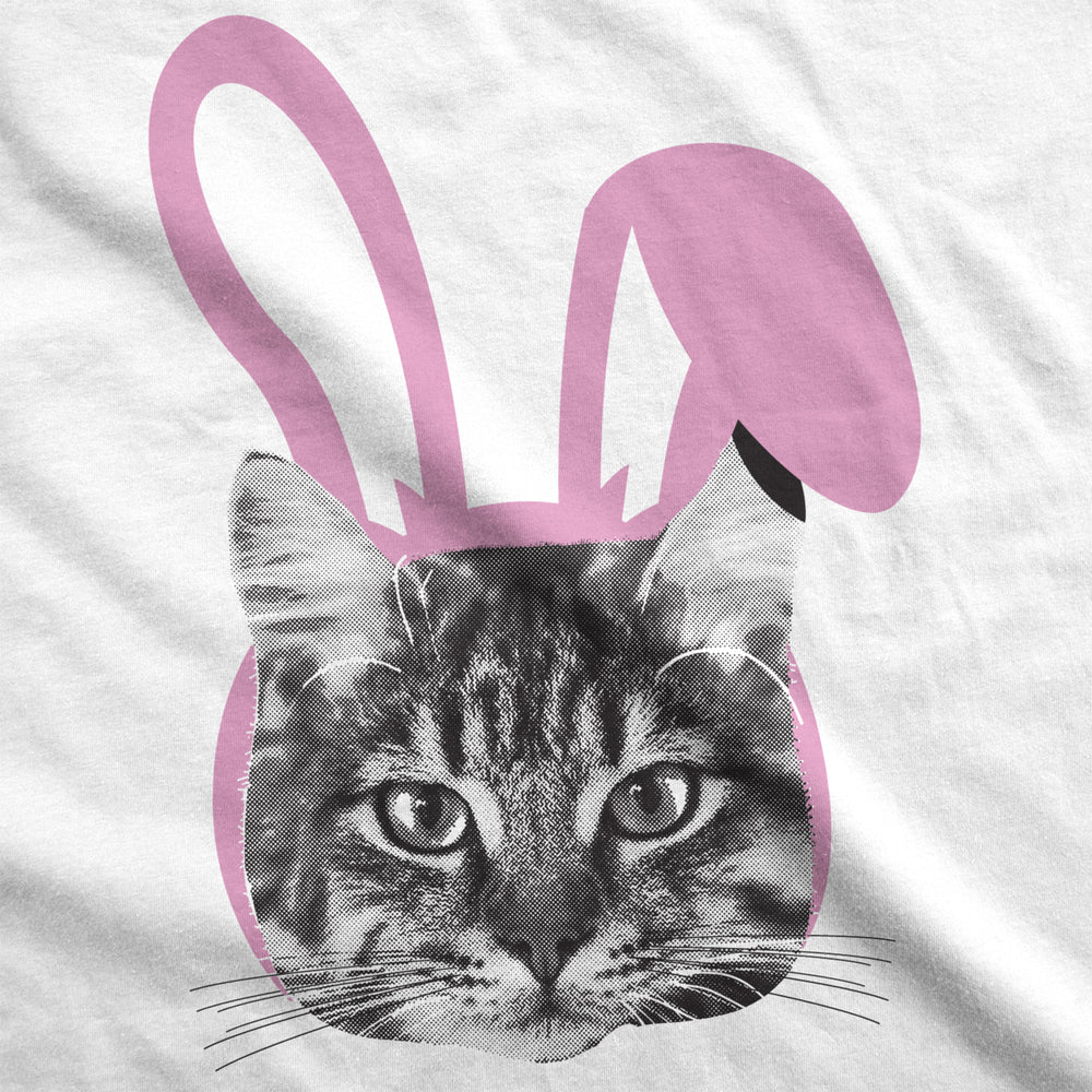 Womens Easter Cat T Shirt Funny Kitten In Bunny Ears Cute Lover Spring Tee Image 2