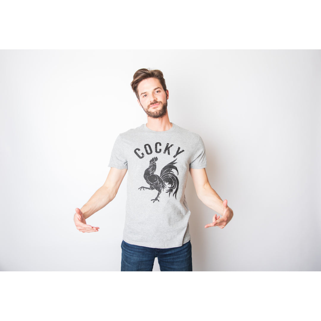 Mens Cocky T shirt Funny Sarcastic Rude Tee Hilarious Adult Humor Dad Joke Image 2