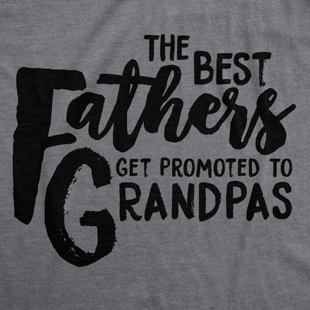 Mens Best Fathers Get Promoted To Grandpas Funny Family Relationship T shirt Image 2