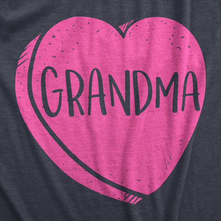 Womens Grandma Candy Heart Funny Family Relationship Valentines Day T shirt Image 2