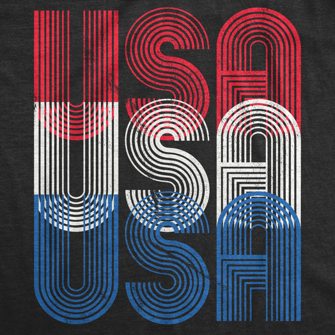 Mens USA USA USA Funny T shirts Red White Blue Retro Designs Cool Graphic T shirt Image 2