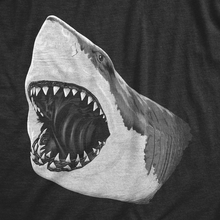 Mens Great White Shark T shirt Pearly Teeth Jaws Attacking Cool Graphic Tee Image 2