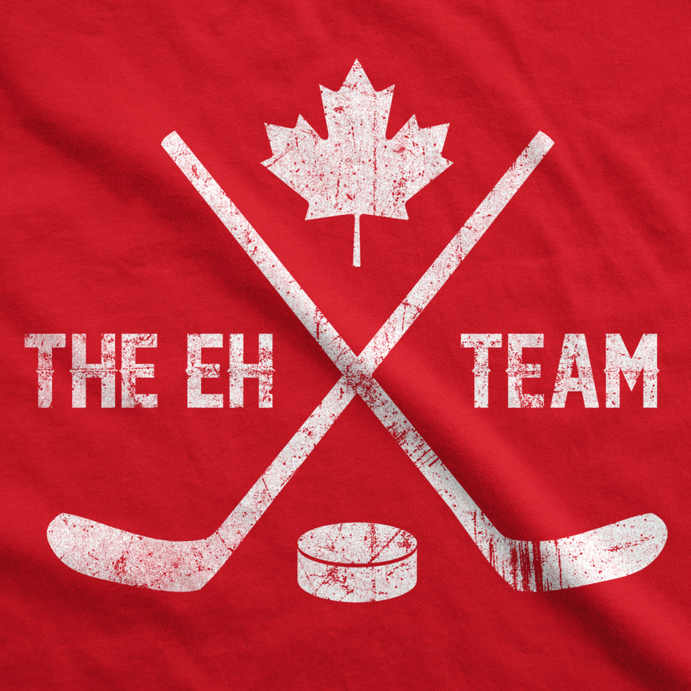 Mens The Eh Team Canadian Hockey Sticks Funny Canada Gift Cool Graphic Tee Image 2