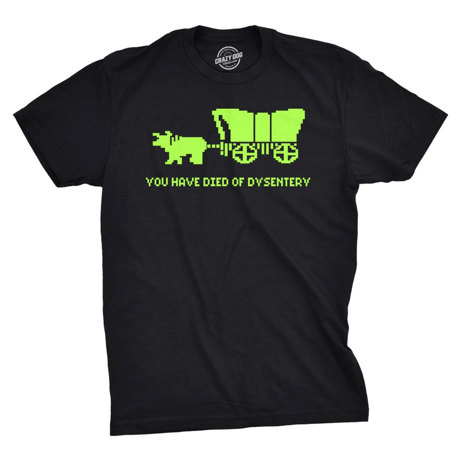 You Have Died Of Dysentery T Shirt Funny Gamer Shirts Video Games Nerdy Cool 80s Image 1