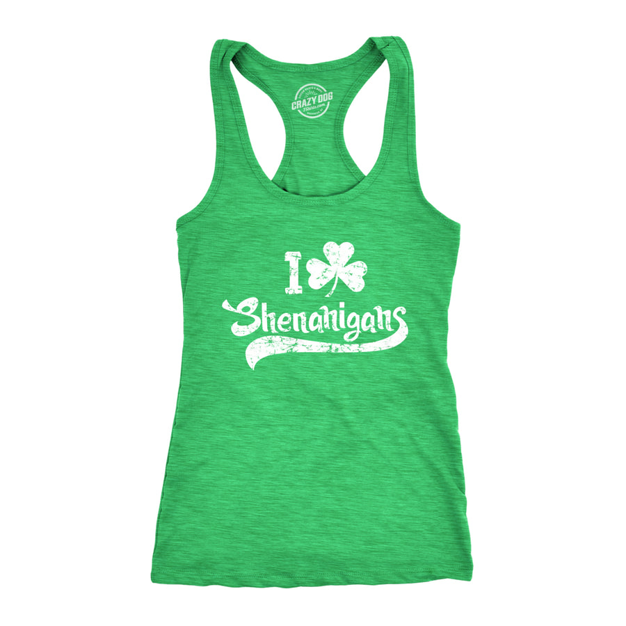 Womens I Clover Shenanigans Tank Top Funny Shirt for Saint Patricks Day St Patty Image 1