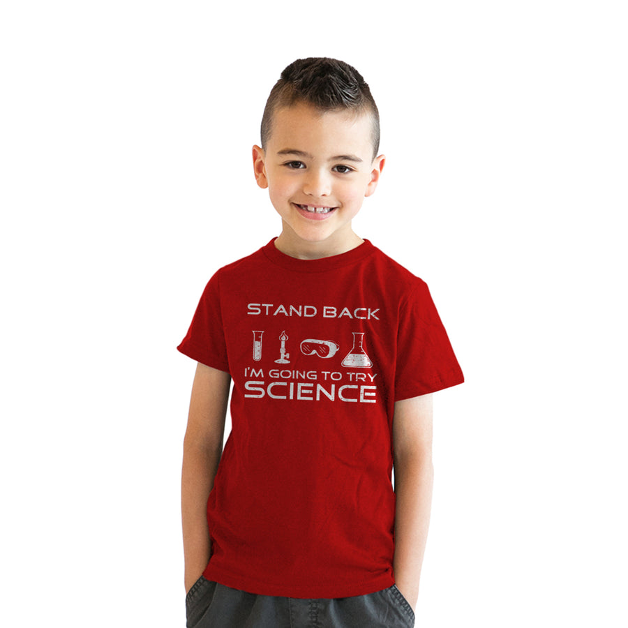 Youth Stand Back Science Funny Shirts Cool Humorous Nerdy T shirts for Geeks Image 1