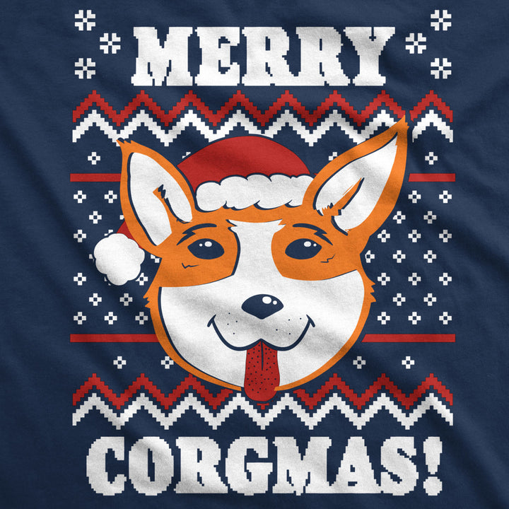Mens Merry Corgmas T shirt Funny Corgi Graphic Dog Ugly Christmas Sweater Tee Image 2
