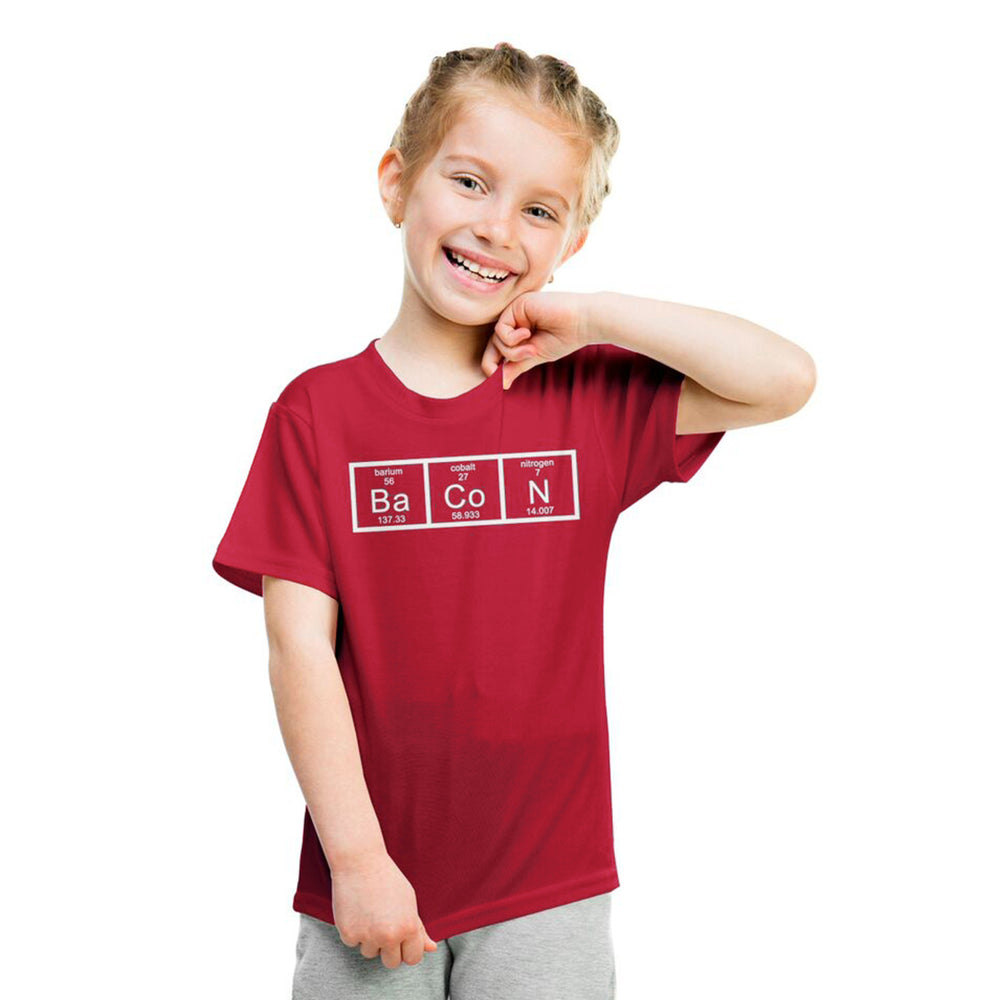 Youth Bacon Chemistry T-Shirt Funny Science Preiodic Table Tee for Kids Image 2
