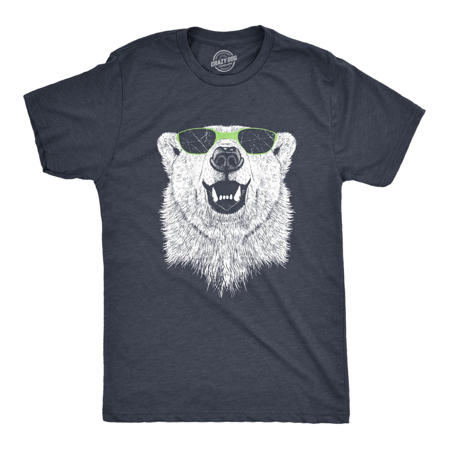 Mens Polar Bear Wearing Sunglasses Tshirt Funny Zoo Animal Graphic Tee Image 1