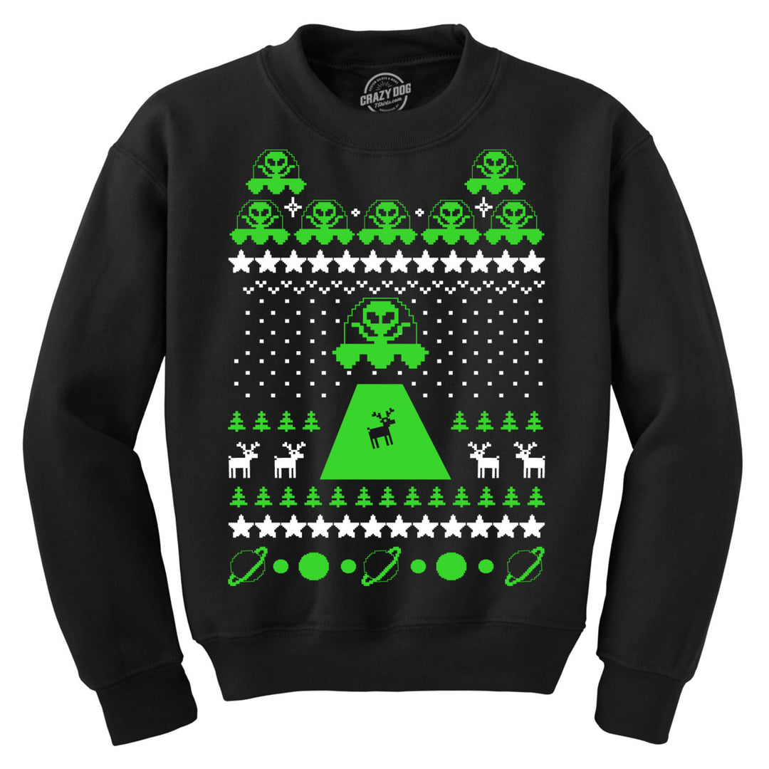 Unisex Alien Abduction Ugly Christmas Sweater Crew Neck Sweatshirt Image 1