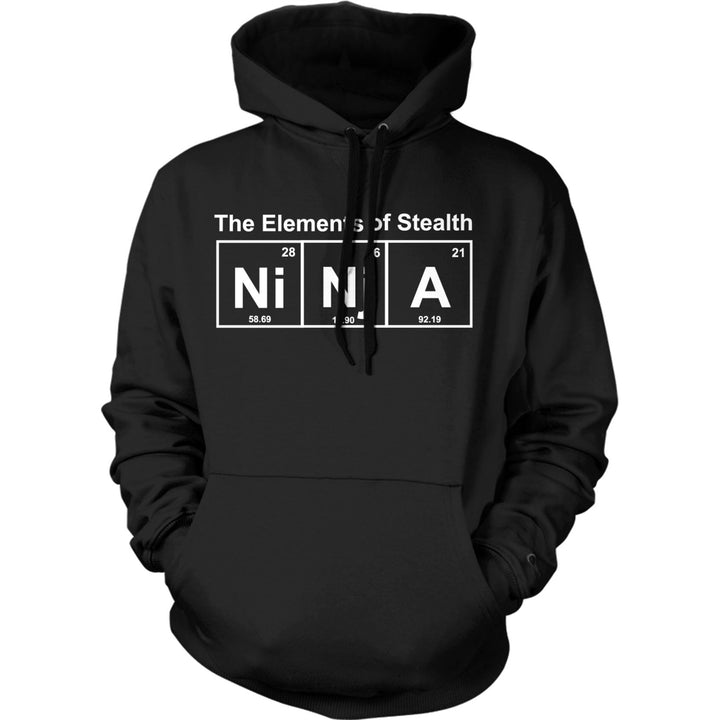 Ninja Element Sweater Funny Science Warrior Novelty Mens Graphic Nerdy Hoodie Image 1