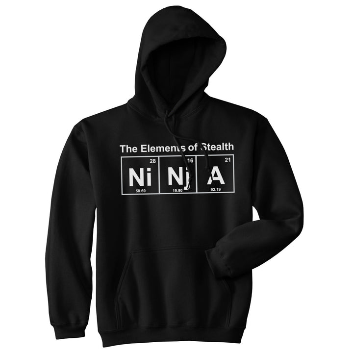 Ninja Element Sweater Funny Science Warrior Novelty Mens Graphic Nerdy Hoodie Image 2