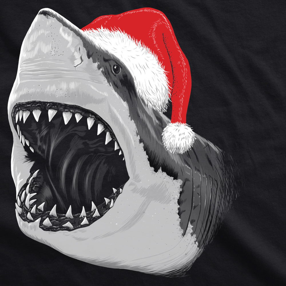 Mens Santa Jaws T Shirt Cool Christmas Gift Shark Funny Graphic Adult Humor Image 2
