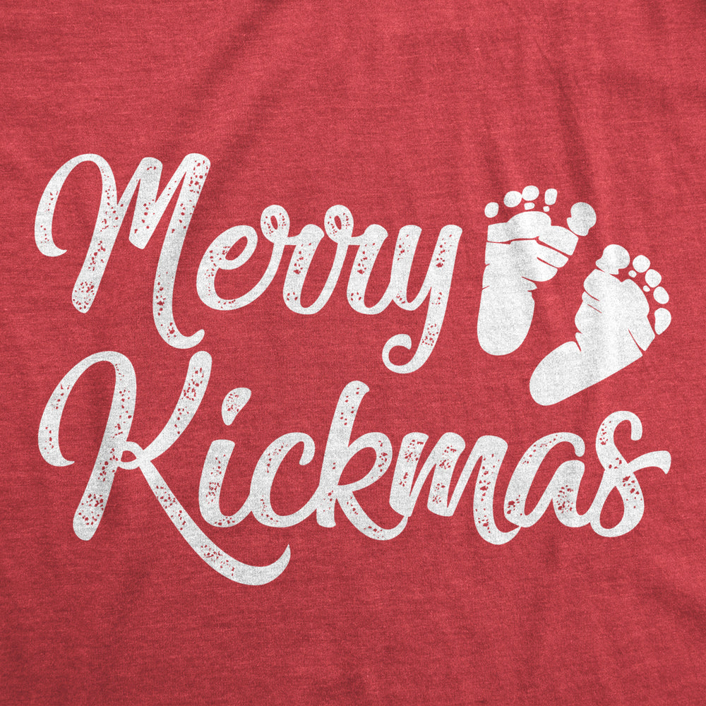 Maternity Merry Kickmas Pregnancy Tshirt Cute Christmas Tee Image 2