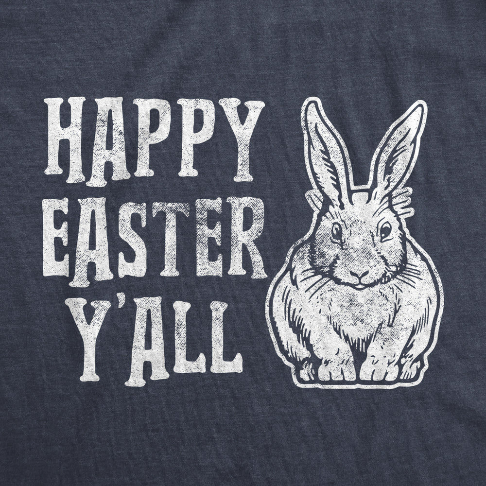 Womens Happy Easter Yall T shirt Funny Bunny Saying Egg Hunt Basket Image 2