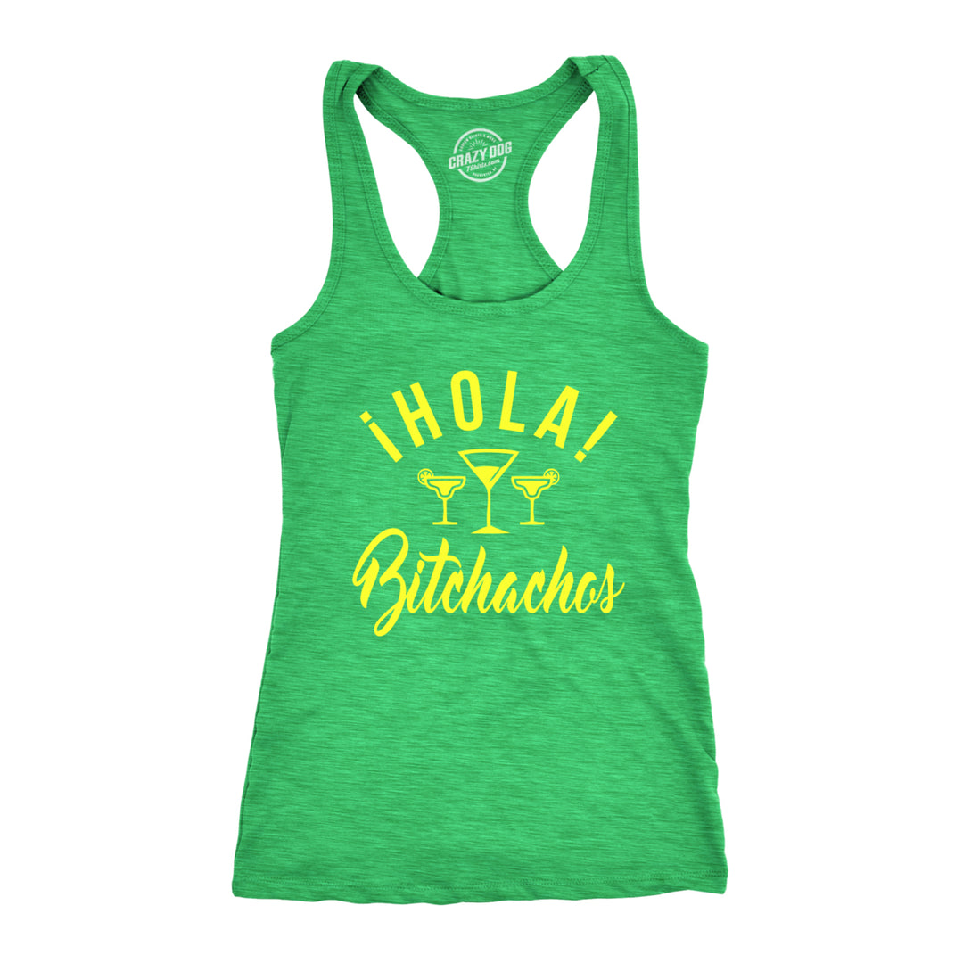 Womens Hola Bitchachos Funny Workout Shirts Cool Novelty Vintage Fitness Tank Top Image 1