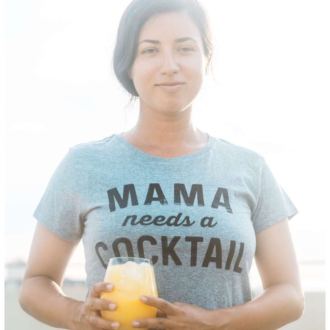 Womens Mama Needs A Cocktail T shirt Funny Mom Life Graphic Sarcastic Cute tee Image 4