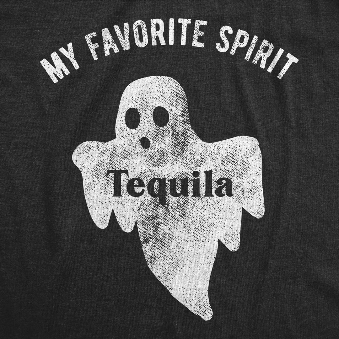 Womens My Favorite Spirit Tequila Tshirt Funny Halloween Ghost Drinking Party Tee Image 2