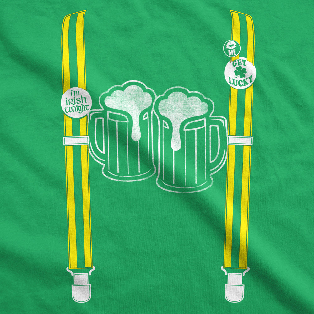 Mens Suspenders Beer Mugs Im Irish Saint Patricks Day St Patty Drinking T Shirt Image 2