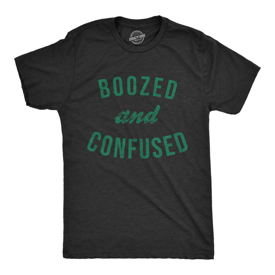 Mens Boozed And Confused T Shirt Funny Novelty Saint Patricks Day Drinking Tee Image 1