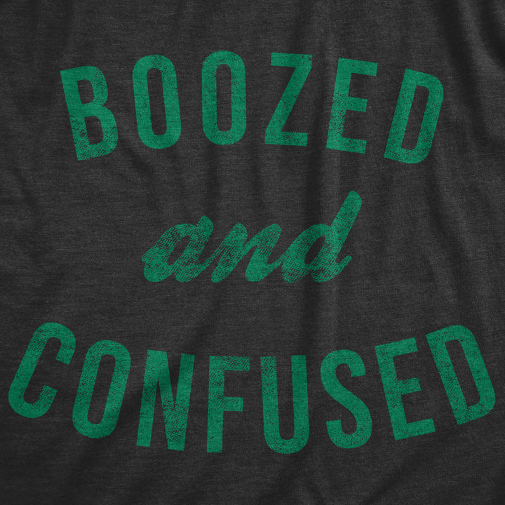 Mens Boozed And Confused T Shirt Funny Novelty Saint Patricks Day Drinking Tee Image 2
