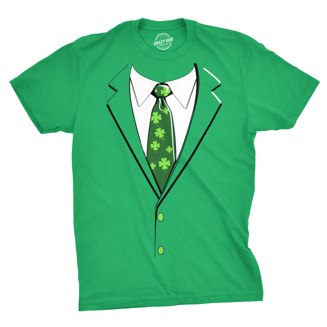 Green Irish Tuxedo T Shirt Funny Drinking Outfit for Saint Patricks Day Patty Image 1