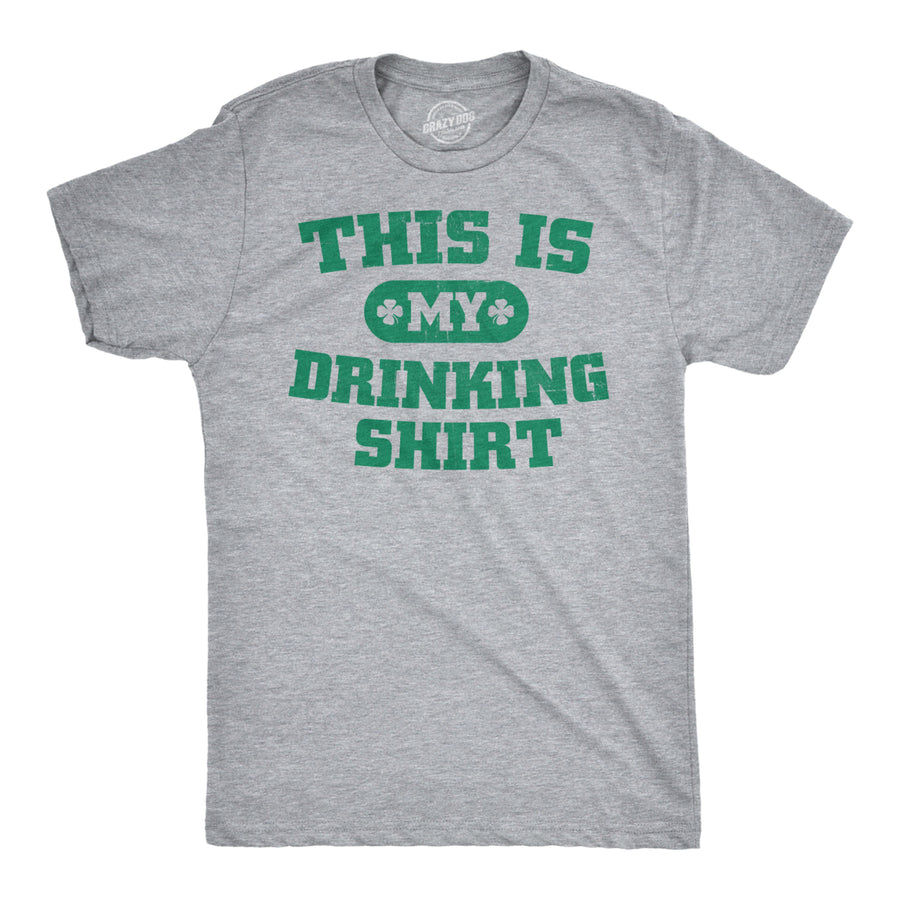 Mens This is my Drinking T Shirt Funny Party Saint Patricks Day St Patty Tee Image 1