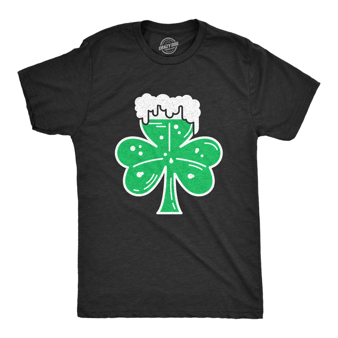 Mens Shamrock Beer Glass T Shirt Funny St Patricks Day Saint Patty Drinking Tee Image 1