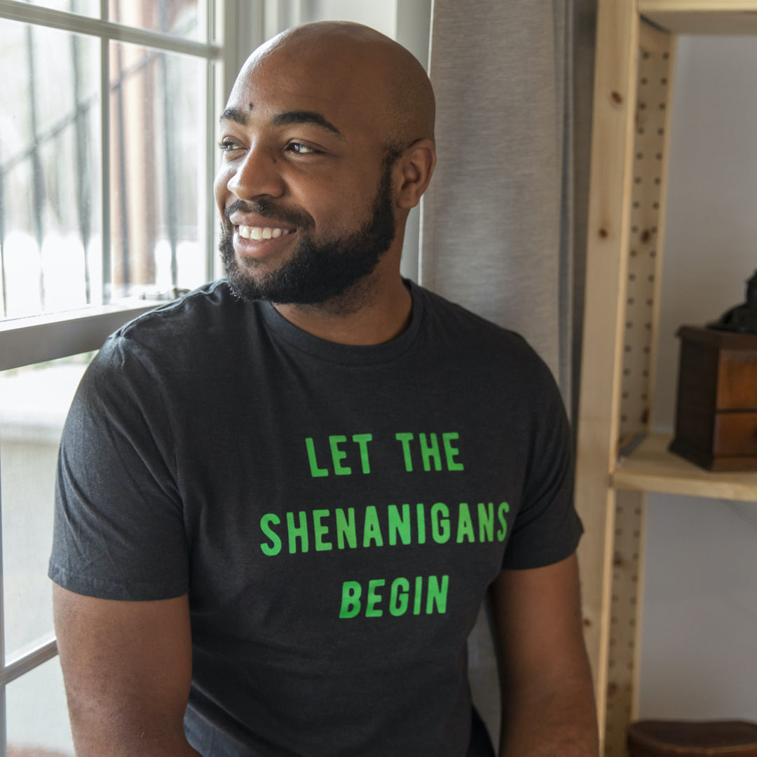 Mens Let The Shenanigans Begin T Shirt Funny Saint Patricks Day St Patty Tee Image 4