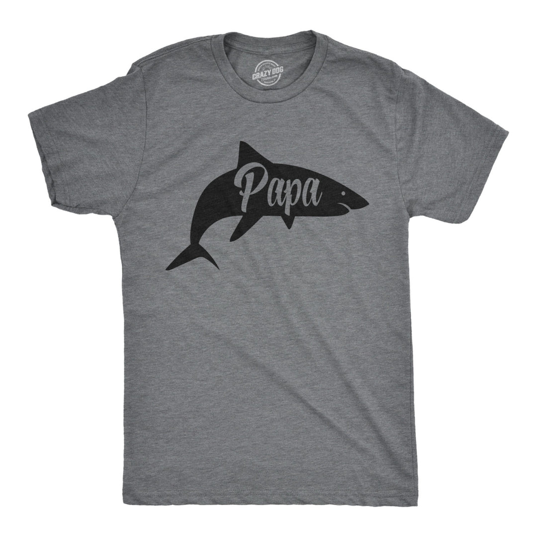 Mens Papa Shark Tshirt Funny Viral Song Do Do Do Tee Image 1